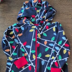Gymboree Christmas Lights Hooded Onesie Pajamas